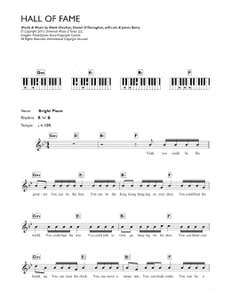 page one of Hall Of Fame (featuring will.i.am) (Piano Chords/Lyrics)