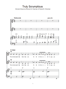 page one of Truly Scrumptious (from Chitty Chitty Bang Bang) (Choir)