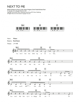 page one of Next To Me (Next To You) (Piano Chords/Lyrics)