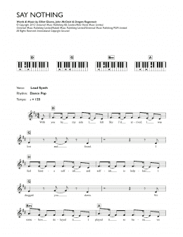 page one of Say Nothing (Piano Chords/Lyrics)