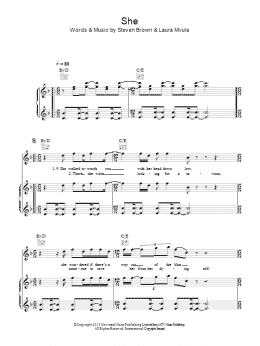 page one of She (Piano, Vocal & Guitar Chords)