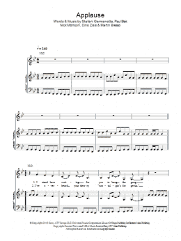 page one of Applause (Piano, Vocal & Guitar Chords)