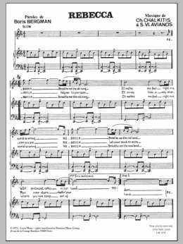 page one of Rebecca (Piano & Vocal)