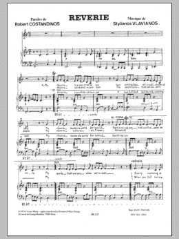 page one of Reverie (Piano & Vocal)