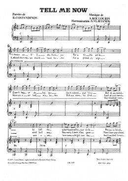 page one of Tell Me Now (Piano & Vocal)