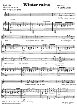 page one of Winter's Rain (Piano & Vocal)
