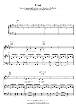 page one of Atlas (Piano, Vocal & Guitar Chords)
