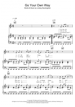 page one of Go Your Own Way (Piano, Vocal & Guitar Chords)