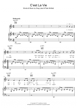 page one of C'est La Vie (Piano, Vocal & Guitar Chords)