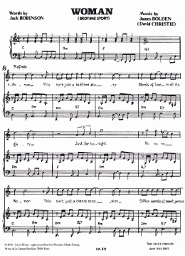 page one of Woman (Bedtime Story) (Piano & Vocal)