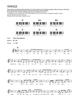 page one of Wings (Piano Chords/Lyrics)