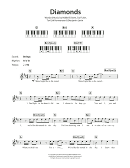 page one of Diamonds (Piano Chords/Lyrics)