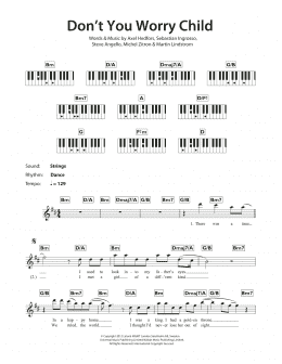 page one of Don't You Worry Child (Piano Chords/Lyrics)