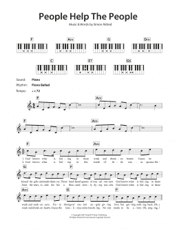 page one of People Help The People (Piano Chords/Lyrics)