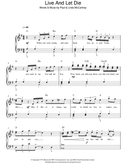 page one of Live And Let Die (Easy Piano)