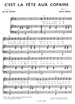 page one of C'est La Fete Aux Copains (Piano & Vocal)