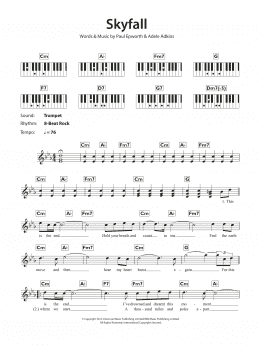 page one of Skyfall (Piano Chords/Lyrics)