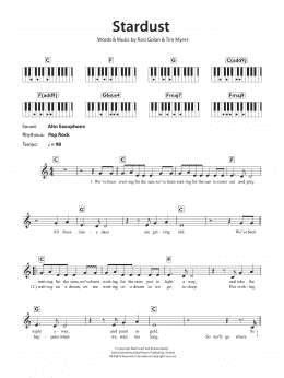 page one of Stardust (Piano Chords/Lyrics)
