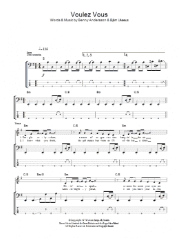 page one of Voulez Vous (Bass Guitar Tab)