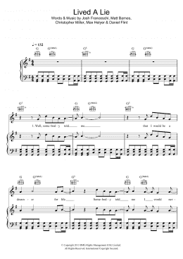 page one of Lived A Lie (Piano, Vocal & Guitar Chords)