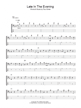 page one of Late In The Evening (Bass Guitar Tab)