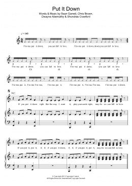page one of Put It Down (featuring Chris Brown) (Piano, Vocal & Guitar Chords)