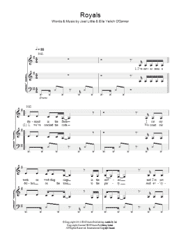 page one of Royals (Piano, Vocal & Guitar Chords)