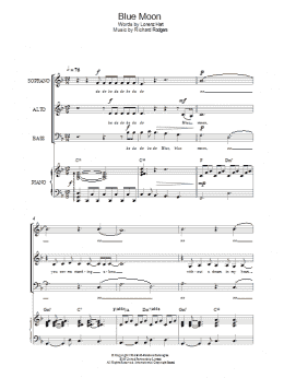 page one of Blue Moon (Piano, Vocal & Guitar Chords)
