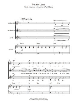 page one of Penny Lane (arr. Simon Foxley) (SSA Choir)