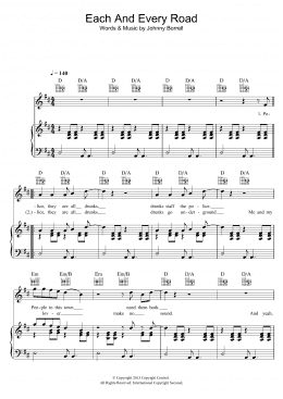 page one of Each And Every Road (Piano, Vocal & Guitar Chords)