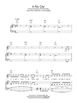page one of In My City (Piano, Vocal & Guitar Chords)