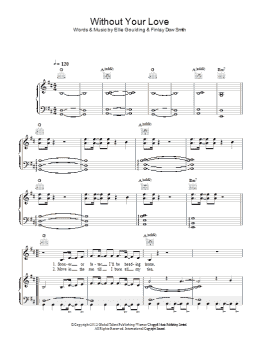 page one of Without Your Love (Piano, Vocal & Guitar Chords)
