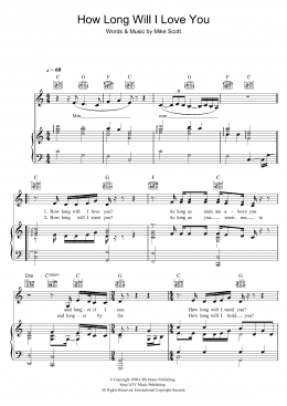 page one of How Long Will I Love You (Piano, Vocal & Guitar Chords (Right-Hand Melody))