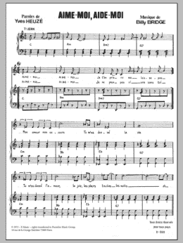 page one of AIME MOI AIDE MOI (Piano & Vocal)