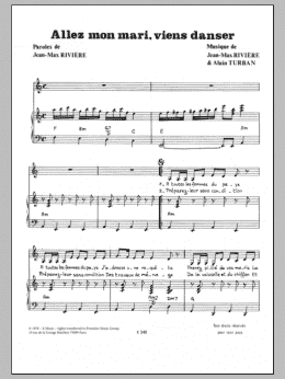 page one of ALLEZ MON MARI VIENS DANSER (Piano & Vocal)