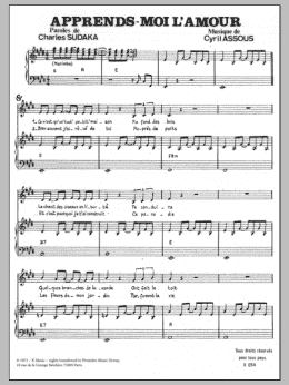 page one of APPRENDS MOI L'AMOUR (Piano & Vocal)