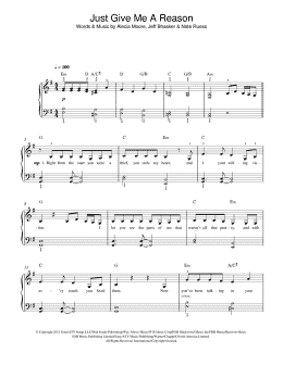 page one of Just Give Me A Reason (feat. Nate Ruess) (Easy Piano)