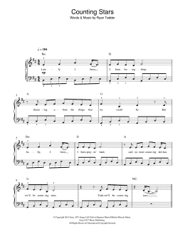 page one of Counting Stars (Easy Piano)