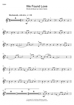 page one of We Found Love (featuring Calvin Harris) (Violin Solo)