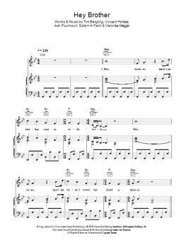 page one of Hey Brother (Piano, Vocal & Guitar Chords (Right-Hand Melody))