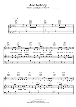 page one of Ain't Nobody (Piano, Vocal & Guitar Chords)