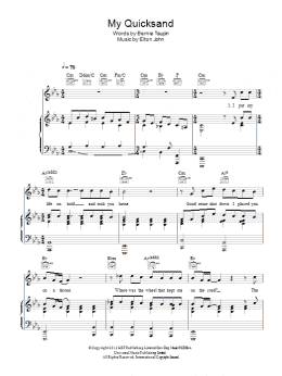 page one of My Quicksand (Piano, Vocal & Guitar Chords)