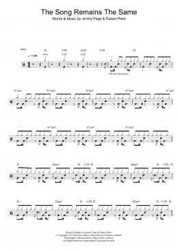 page one of The Song Remains The Same (Drums)