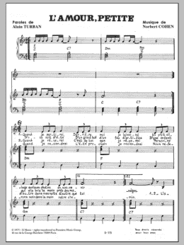 page one of Amour Petite (Piano & Vocal)