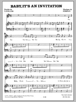 page one of Baby It's An Invitation (Piano & Vocal)