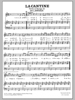 page one of La Cantine (Piano & Vocal)