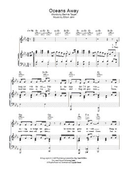 page one of Oceans Away (Piano, Vocal & Guitar Chords)