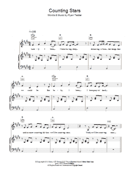 page one of Counting Stars (Piano, Vocal & Guitar Chords)