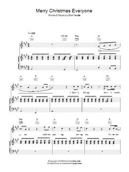 page one of Merry Christmas Everyone (Piano, Vocal & Guitar Chords)