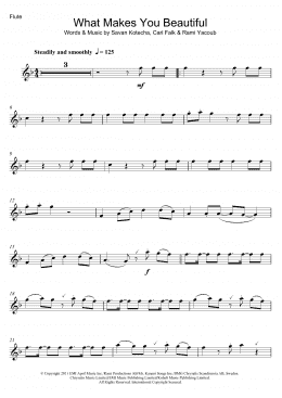 page one of What Makes You Beautiful (Flute Solo)